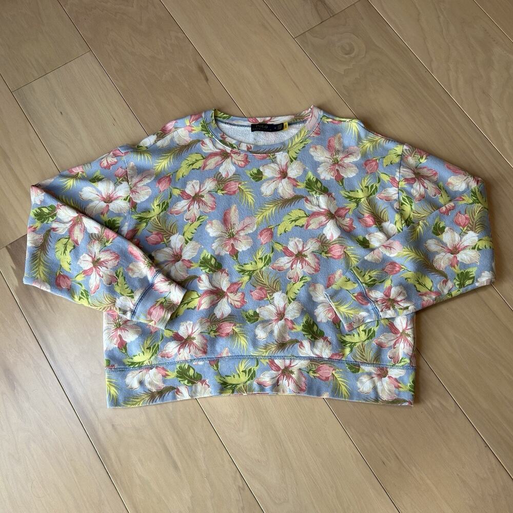Polo Ralph Lauren Floral Crew Sweatshirt Long Sleeve Women's Medium